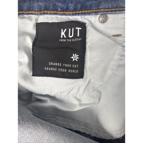 Kut from the Kloth Jeans Women 14 Donna Ankle Skinny Blue Stretch Denim Raw Hem - Picture 9 of 9